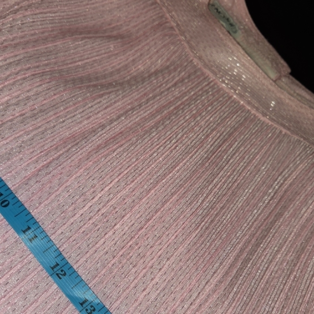 Vintage Encore Blush Pink Pleated Short-Sleeve Layered Maxi Dress Size 16 - Picture 7 of 7